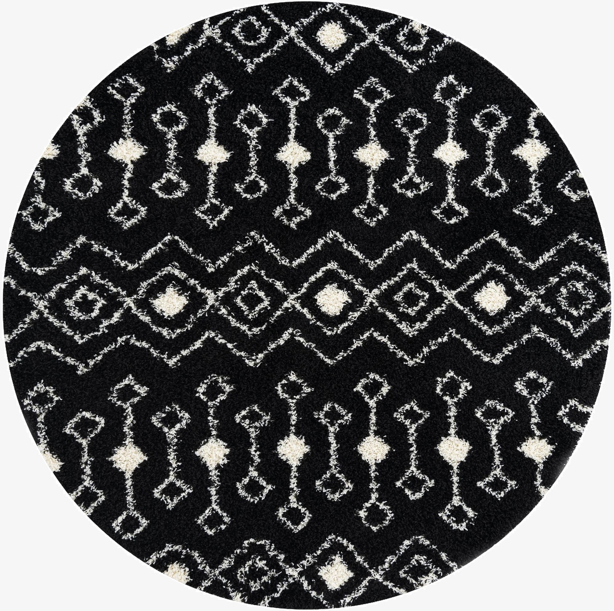 Primary image 7' 10 x 7' 10 Moroccan Trellis Shag Round Rug