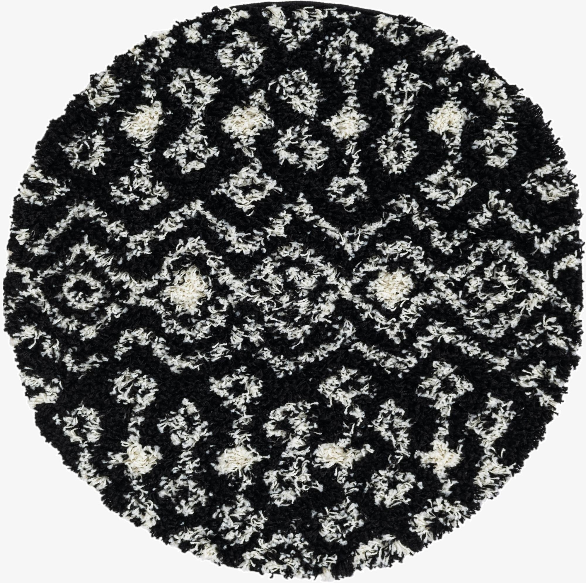 3' x 3' Moroccan Trellis Shag Round Rug