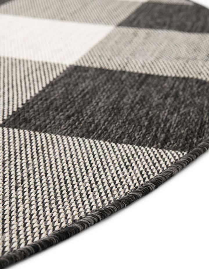 3' x 3' Easy-Clean Checkered Indoor / Outdoor Round Rug