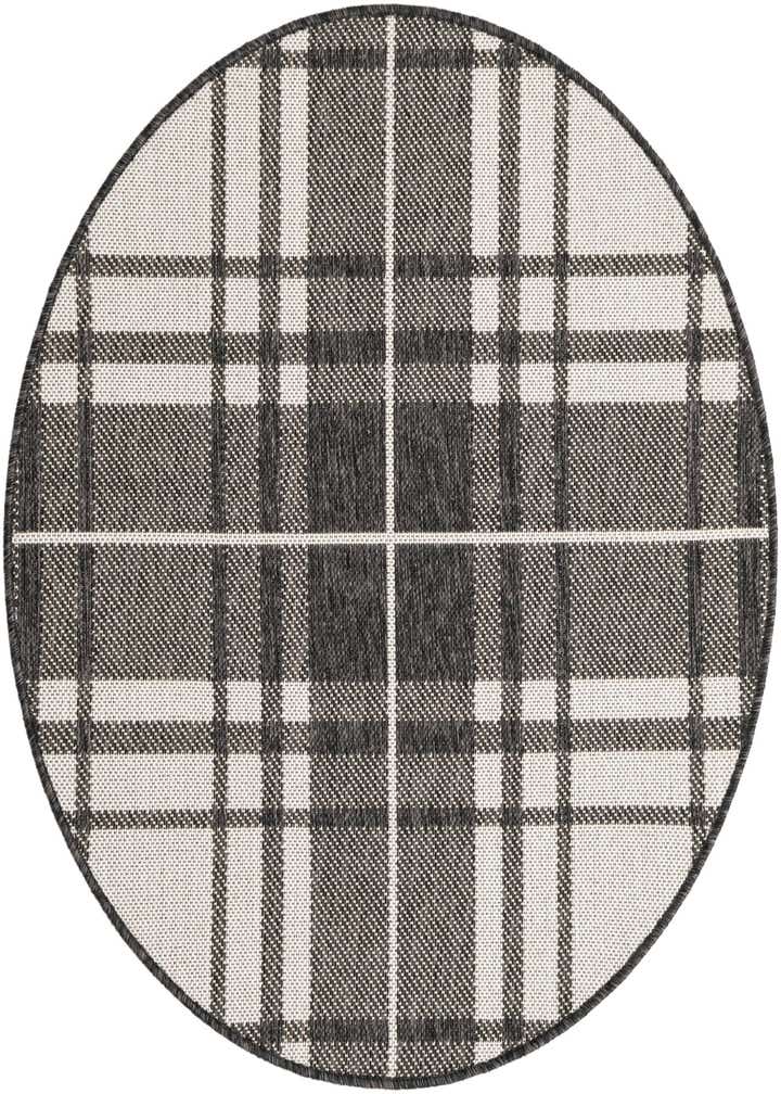 3' x 3' Easy-Clean Checkered Indoor / Outdoor Round Rug