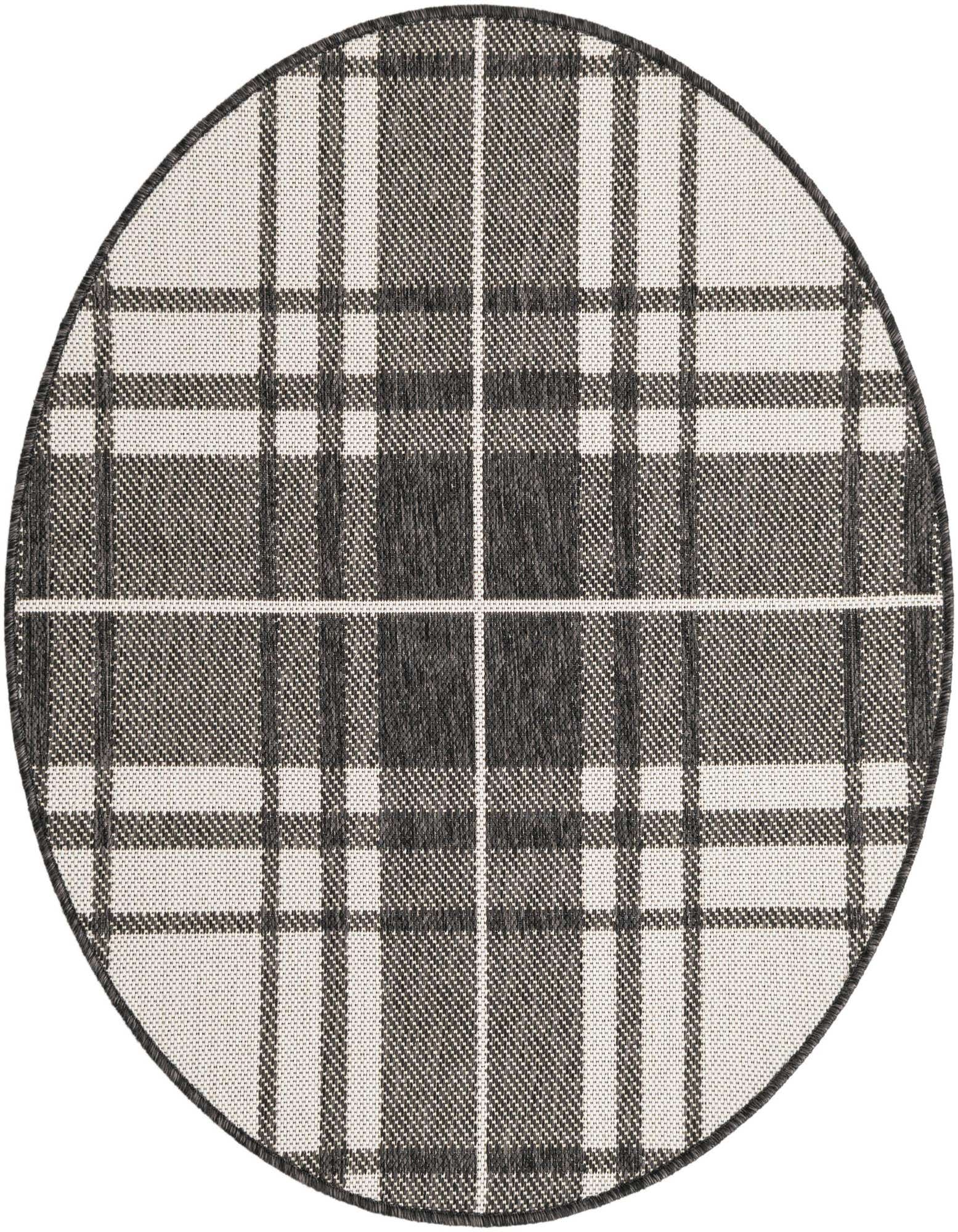3' x 3' Easy-Clean Checkered Indoor / Outdoor Round Rug