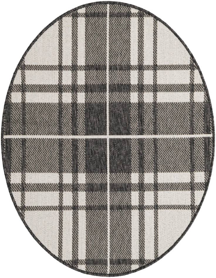 Detail image of 3' x 3' Easy-Clean Checkered Indoor / Outdoor Round Rug