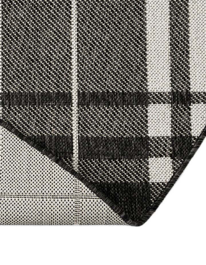 3' x 3' Easy-Clean Checkered Indoor / Outdoor Round Rug