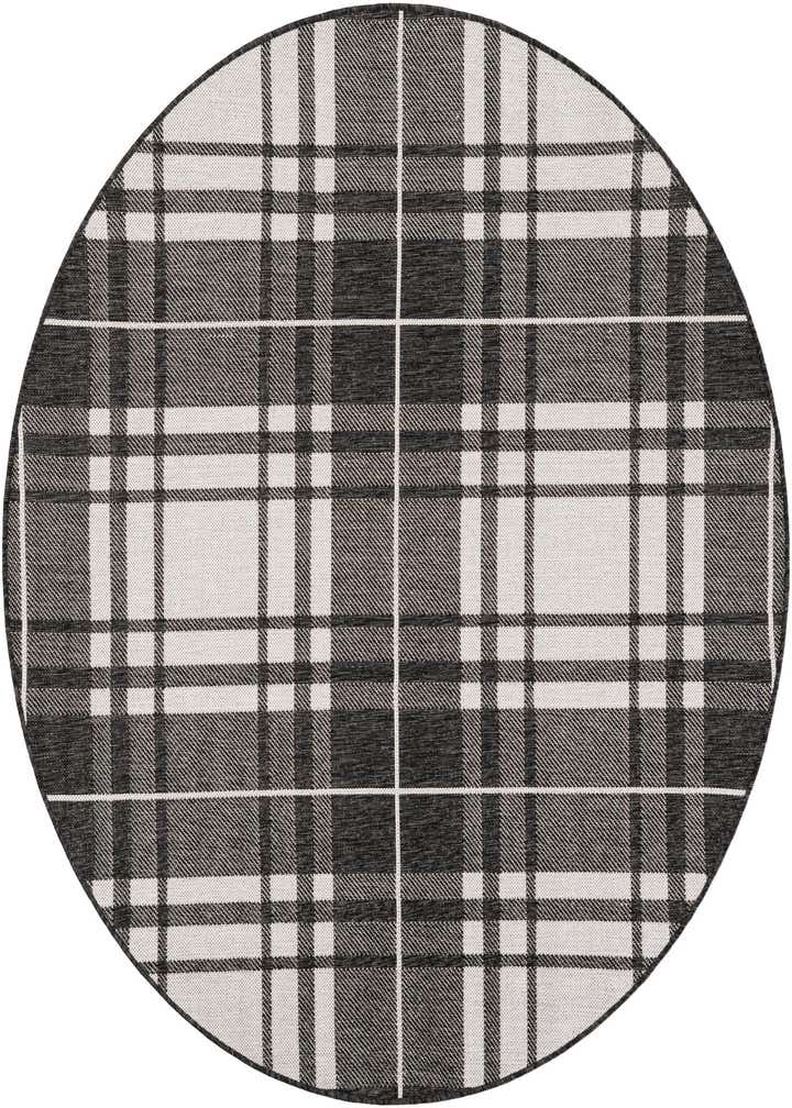 6' x 6' Easy-Clean Checkered Indoor / Outdoor Round Rug