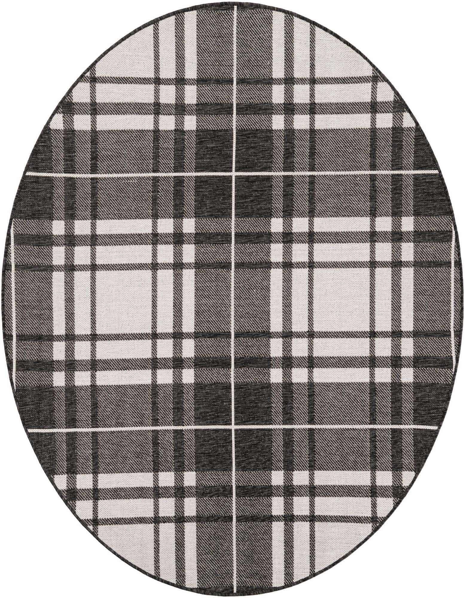 6' x 6' Easy-Clean Checkered Indoor / Outdoor Round Rug