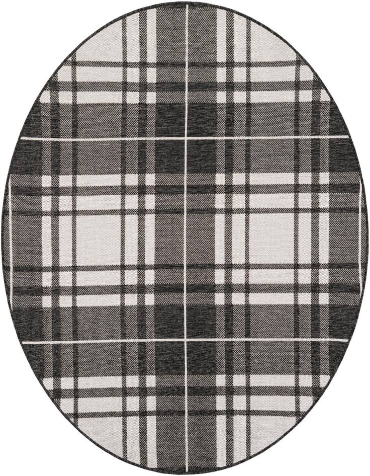 Detail image of 6' x 6' Easy-Clean Checkered Indoor / Outdoor Round Rug