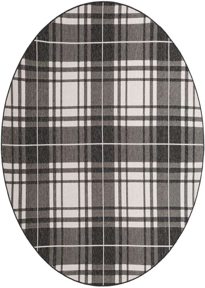 7' 10 x 7' 10 Easy-Clean Checkered Indoor / Outdoor Round Rug