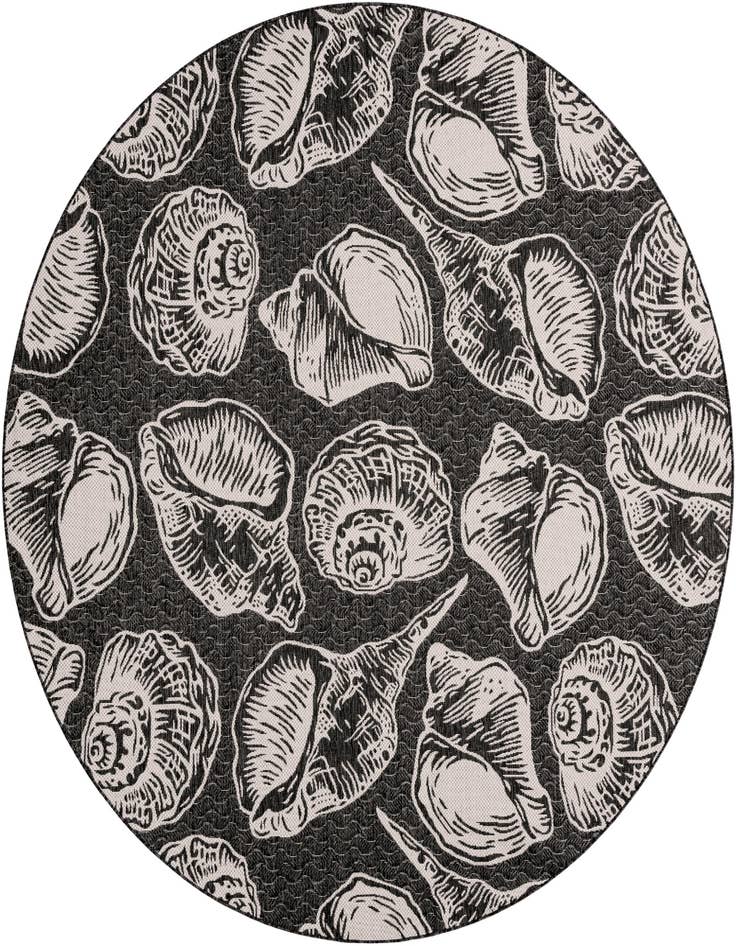 Detail image of 10' x 10' Easy-Clean Coastal Indoor / Outdoor Round Rug