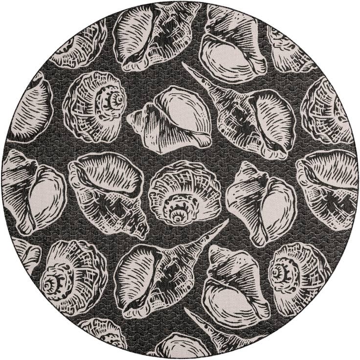 Detail image of 10' x 10' Easy-Clean Coastal Indoor / Outdoor Round Rug