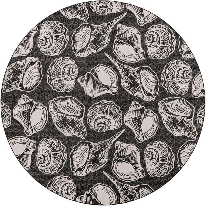 12' x 12' Easy-Clean Coastal Indoor / Outdoor Round Rug