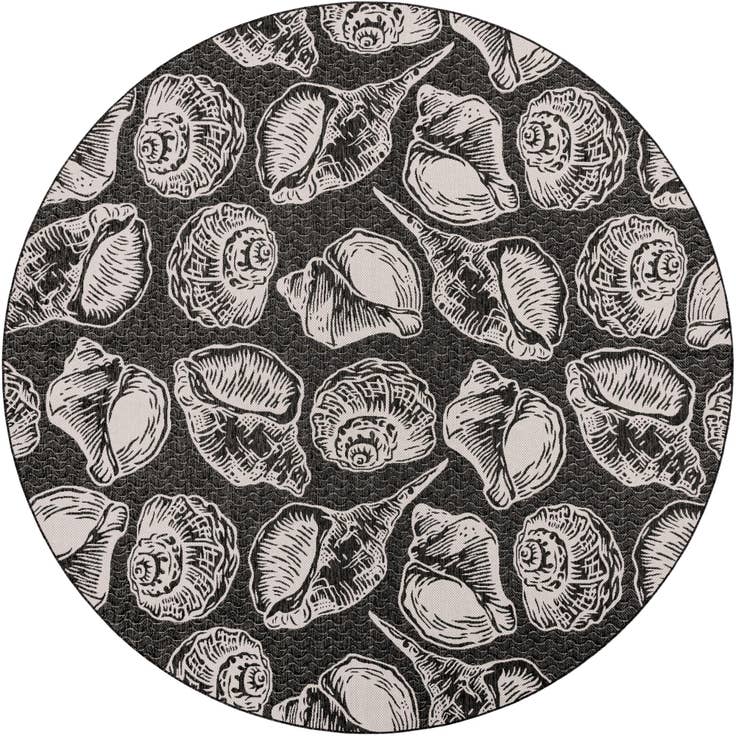 Detail image of 12' x 12' Easy-Clean Coastal Indoor / Outdoor Round Rug
