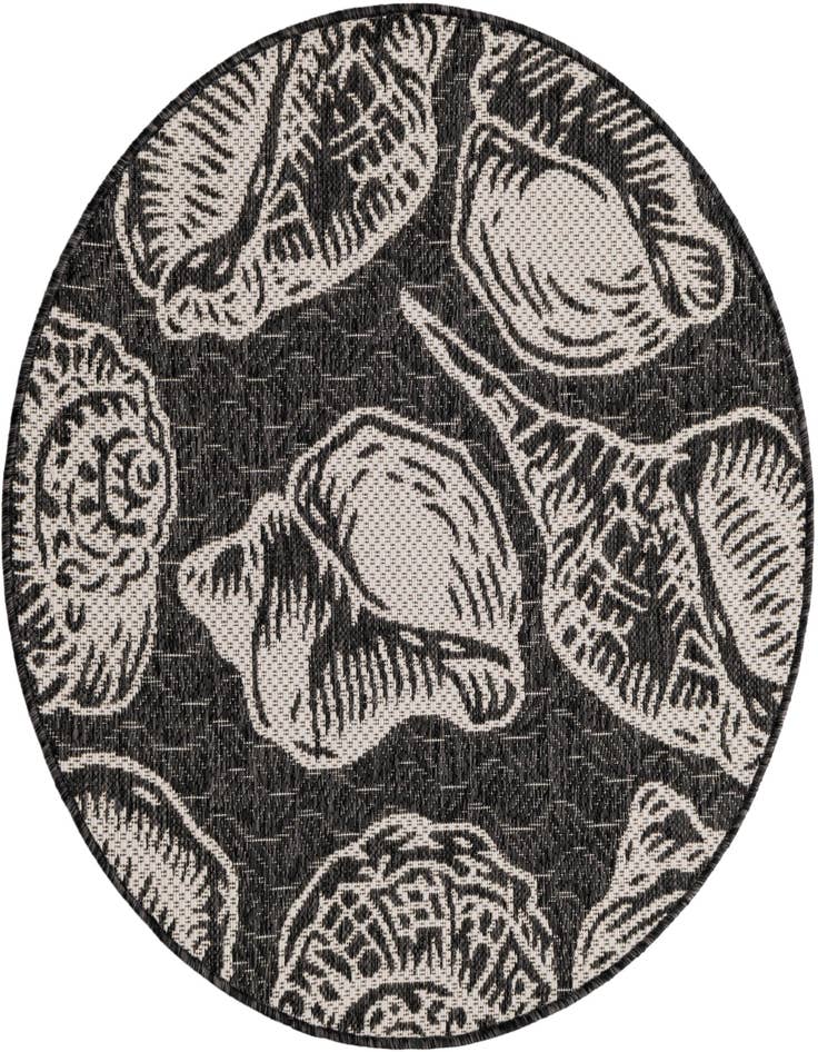 Detail image of 3' x 3' Easy-Clean Coastal Indoor / Outdoor Round Rug