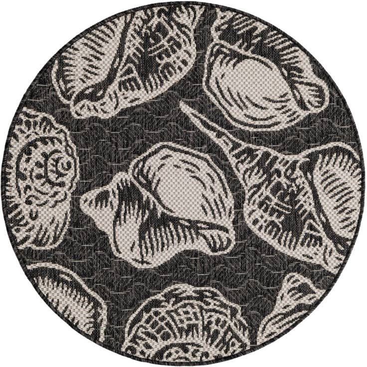 Detail image of 3' x 3' Easy-Clean Coastal Indoor / Outdoor Round Rug