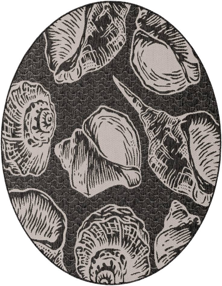 Detail image of 6' x 6' Easy-Clean Coastal Indoor / Outdoor Round Rug