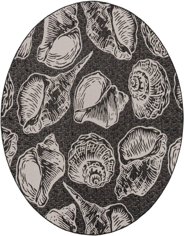 Detail image of 7' 10 x 7' 10 Easy-Clean Coastal Indoor / Outdoor Round Rug
