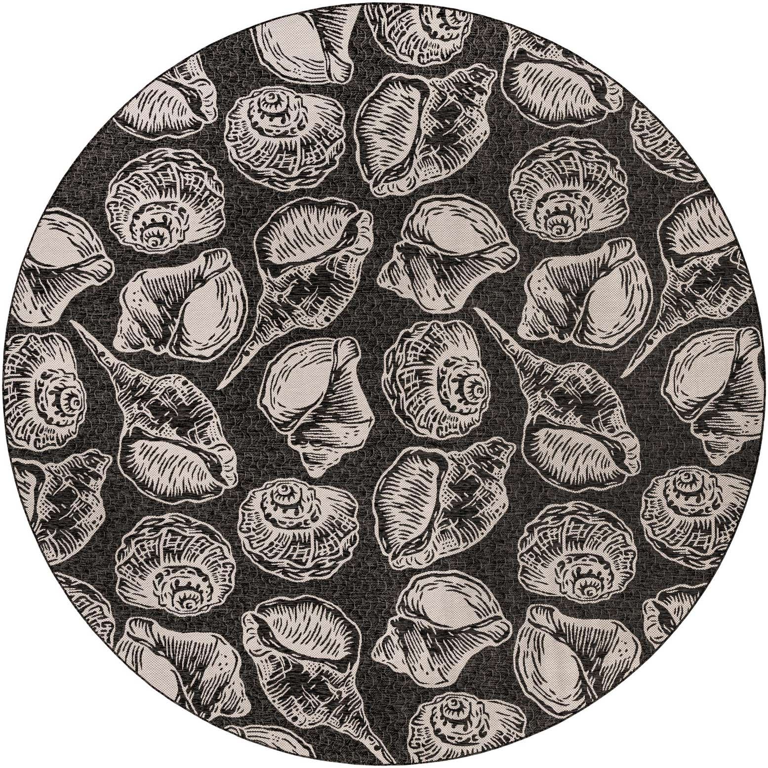 13' x 13' Easy-Clean Coastal Indoor / Outdoor Round Rug