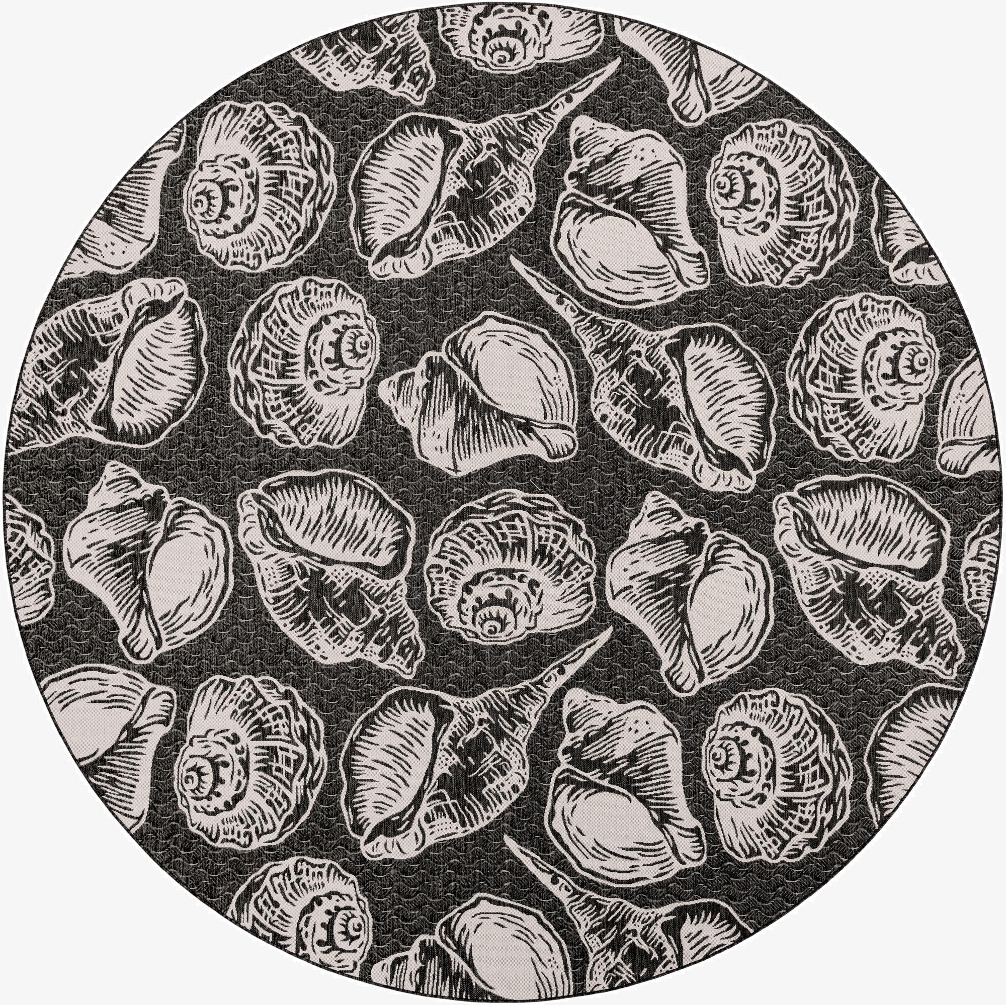 12' x 12'  Washable Coastal Indoor / Outdoor Round Rug