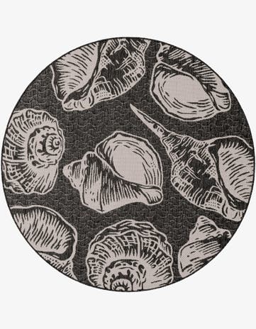 6' x 6' Easy-Clean Coastal Indoor / Outdoor Round Rug