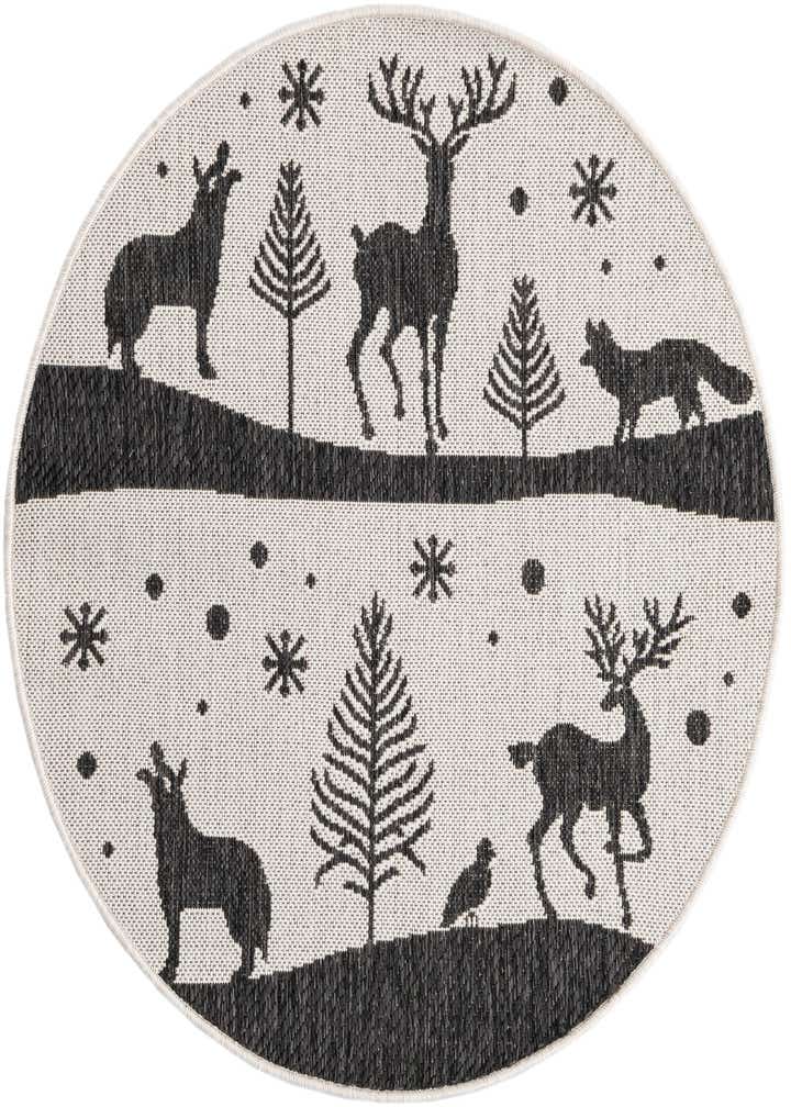 3' x 3' Easy-Clean Holiday Indoor / Outdoor Round Rug
