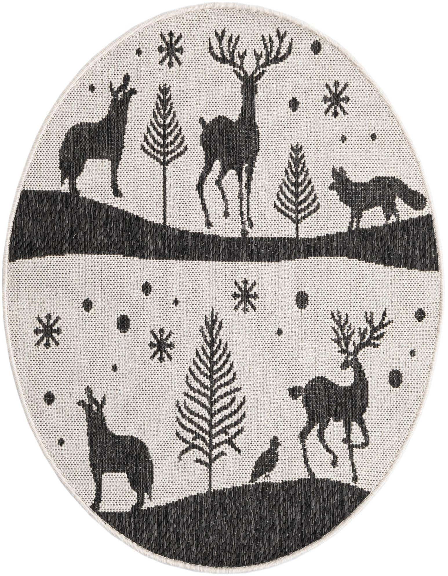 3' x 3' Easy-Clean Holiday Indoor / Outdoor Round Rug