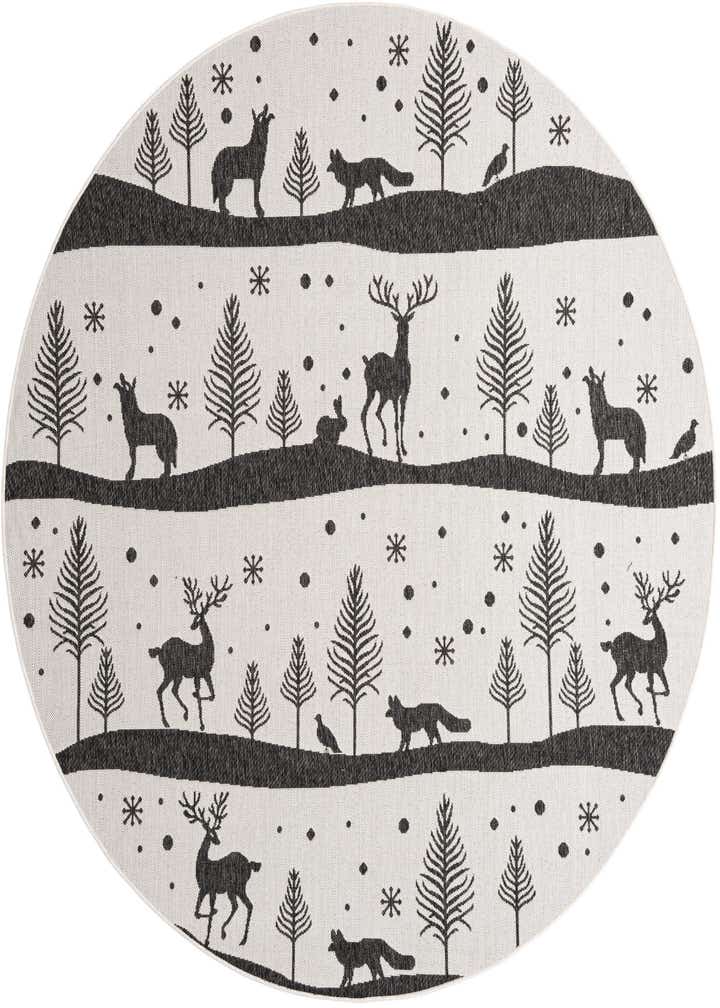 7' 10 x 7' 10 Easy-Clean Holiday Indoor / Outdoor Round Rug