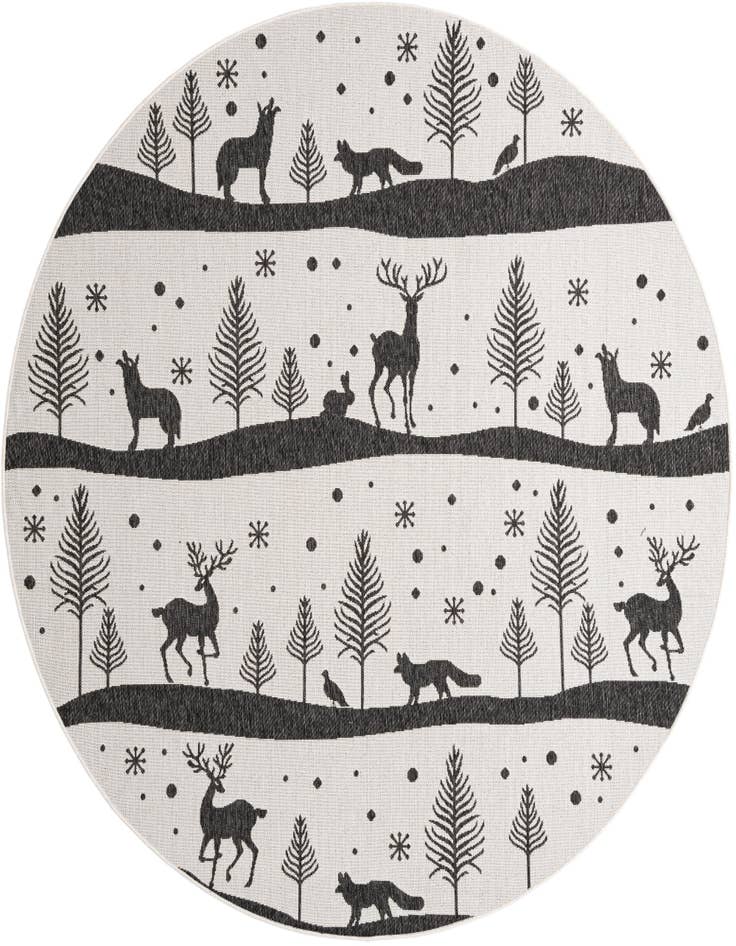 Detail image of 7' 10 x 7' 10 Easy-Clean Holiday Indoor / Outdoor Round Rug