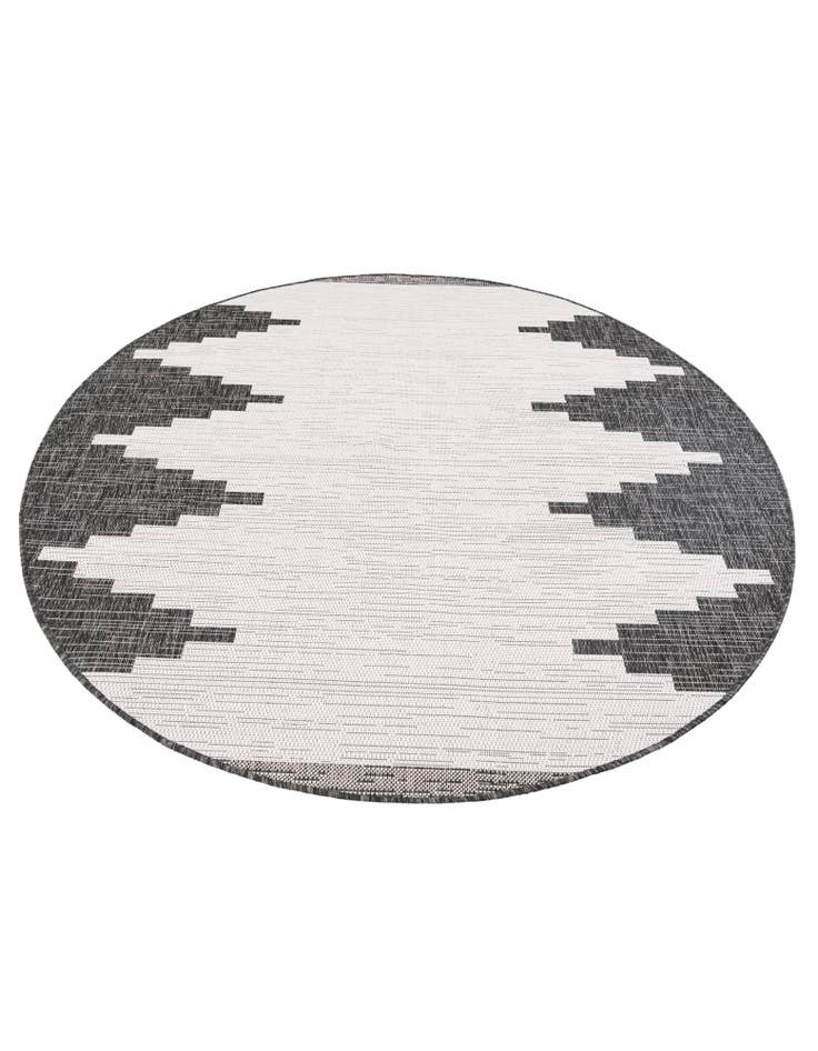 Detail image of 5' 2 x 5' 4 Washable Modern Indoor / Outdoor Round Rug