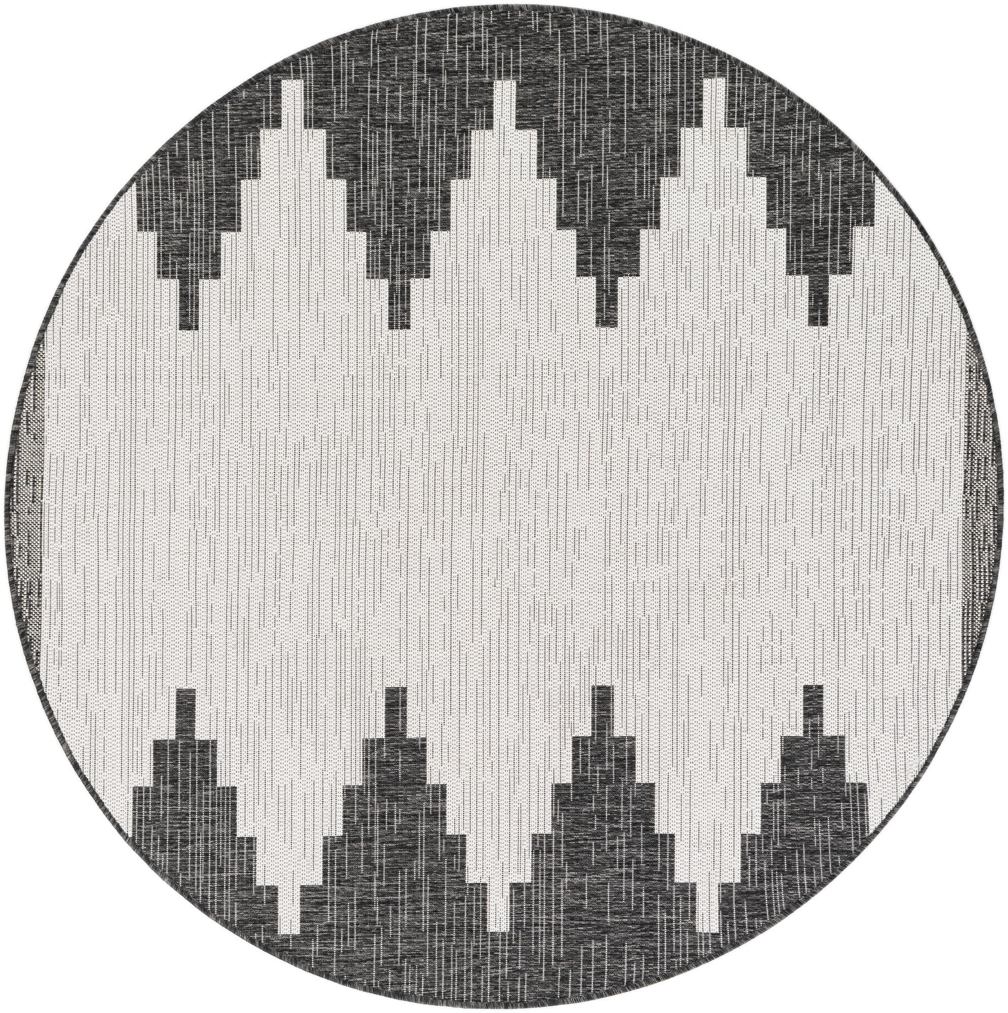 5' 2 x 5' 4 Easy-Clean Modern Indoor / Outdoor Round Rug