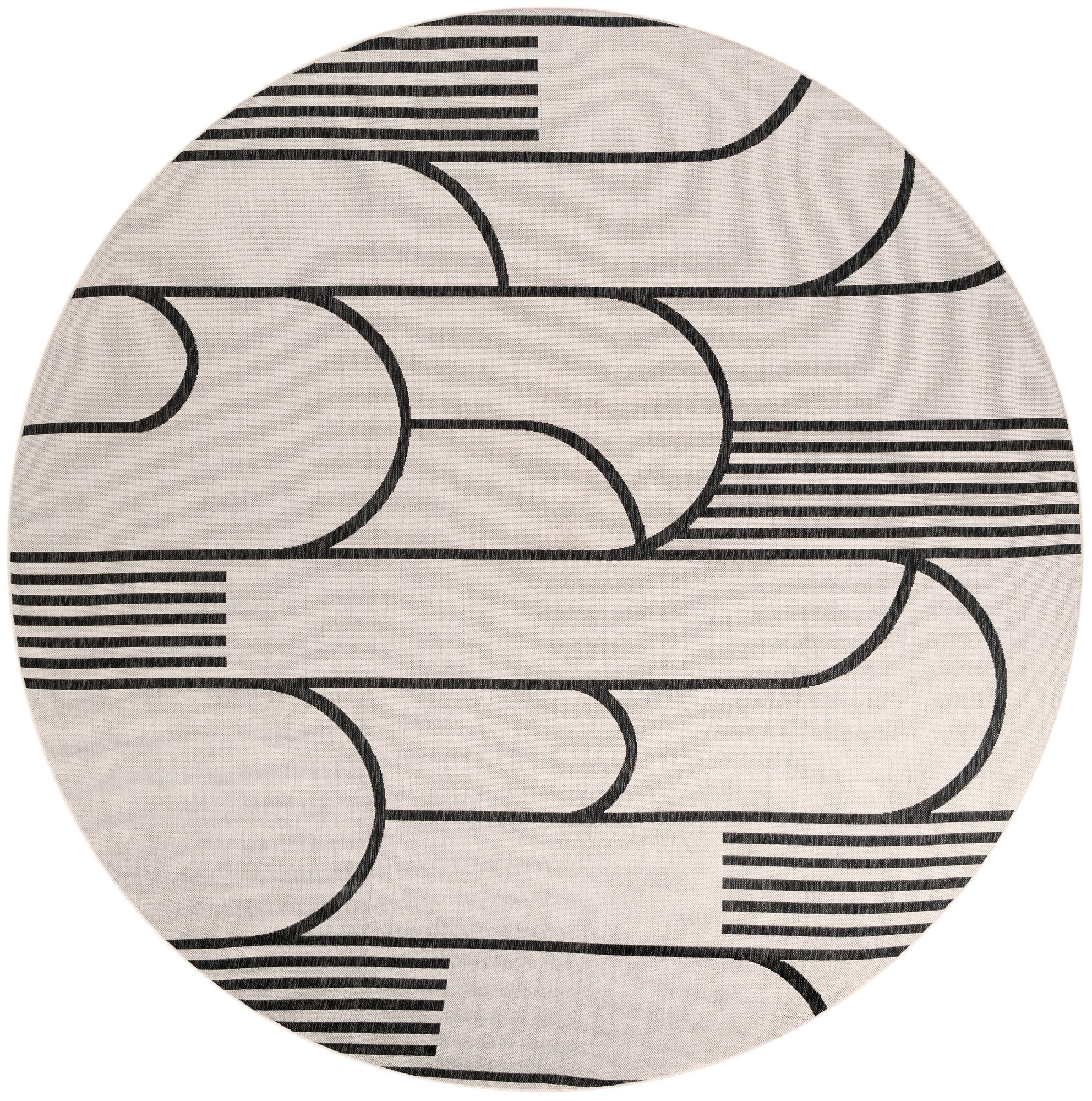 10' x 10' Easy-Clean Modern Indoor / Outdoor Round Rug