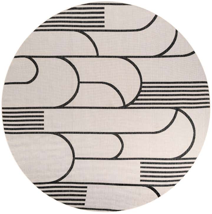 10' x 10' Easy-Clean Modern Indoor / Outdoor Round Rug