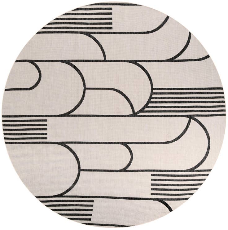Detail image of 10' x 10' Easy-Clean Modern Indoor / Outdoor Round Rug