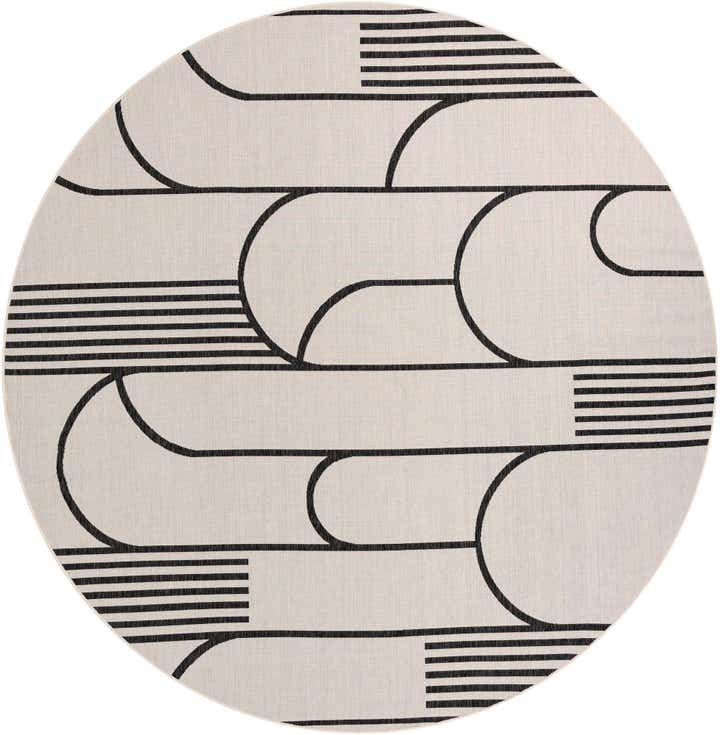 12' x 12' Easy-Clean Modern Indoor / Outdoor Round Rug
