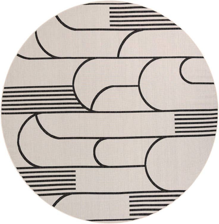 Detail image of 12' x 12' Easy-Clean Modern Indoor / Outdoor Round Rug