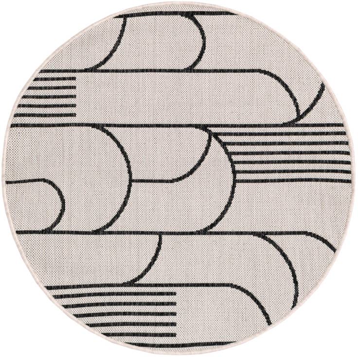 Detail image of 3' x 3' Easy-Clean Modern Indoor / Outdoor Round Rug
