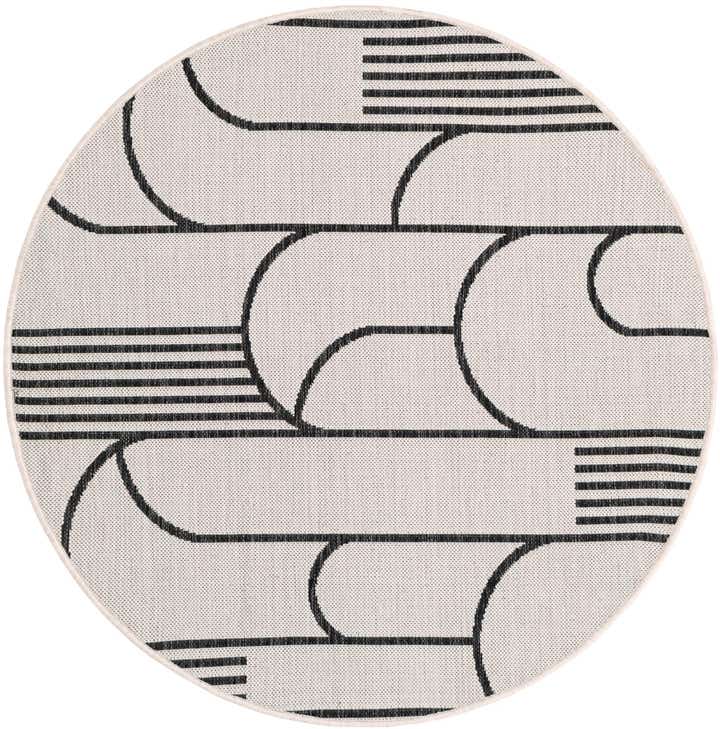 4' x 4' Easy-Clean Modern Indoor / Outdoor Round Rug