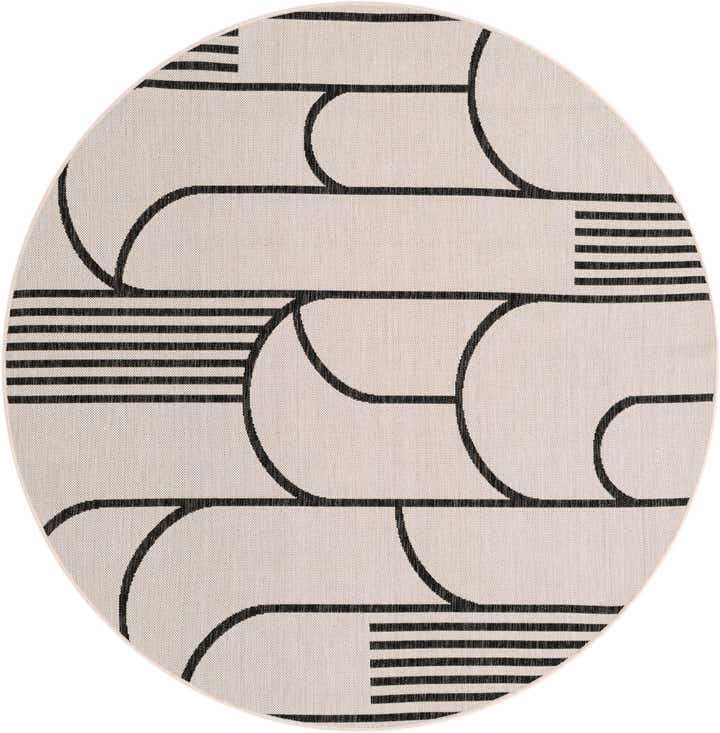 6' x 6' Easy-Clean Modern Indoor / Outdoor Round Rug