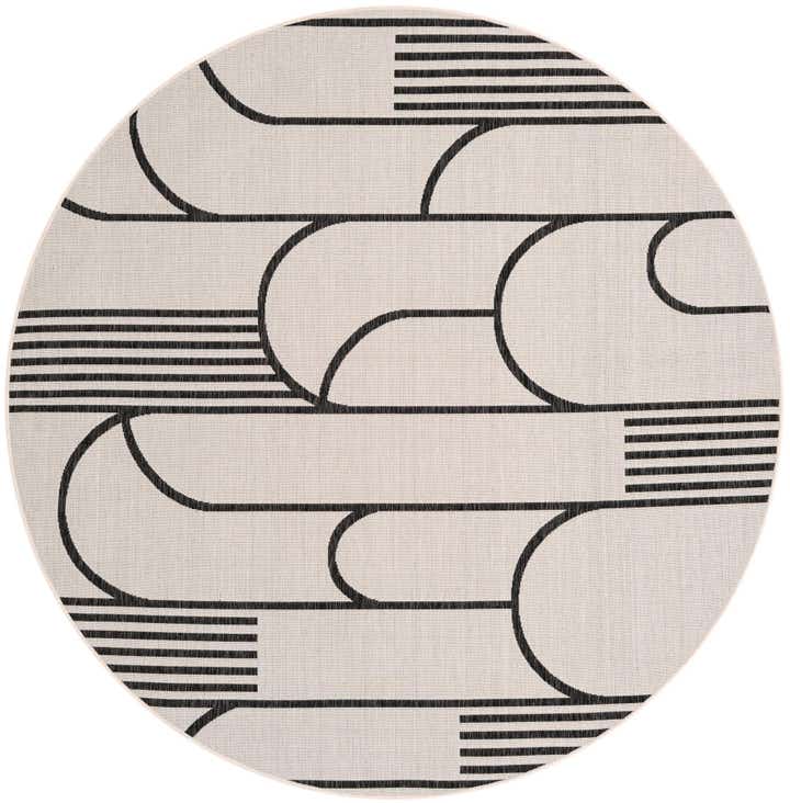 7' 10 x 7' 10 Easy-Clean Modern Indoor / Outdoor Round Rug