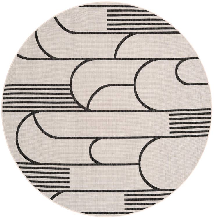 Detail image of 7' 10 x 7' 10 Easy-Clean Modern Indoor / Outdoor Round Rug