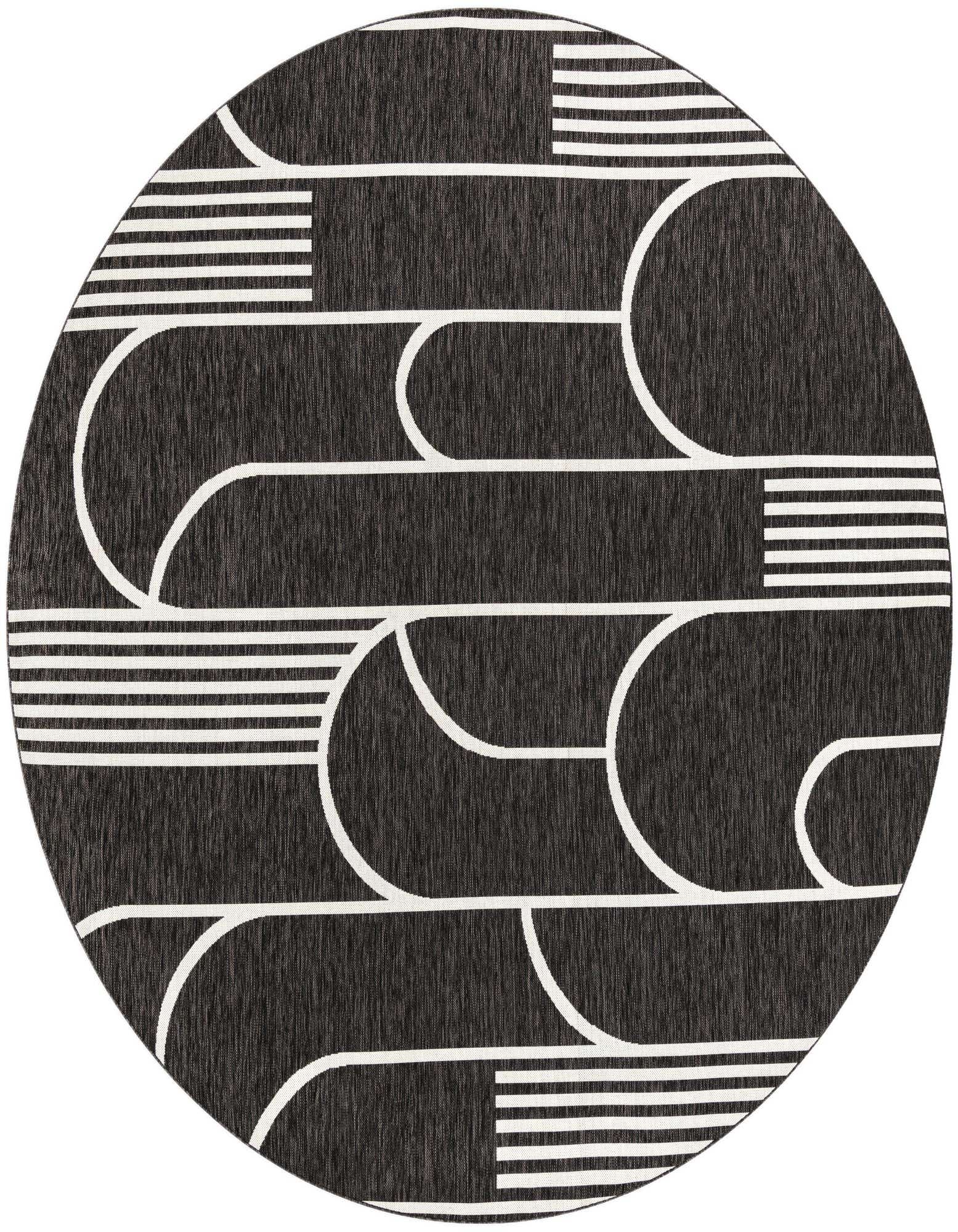 10' x 10' Easy-Clean Modern Indoor / Outdoor Round Rug