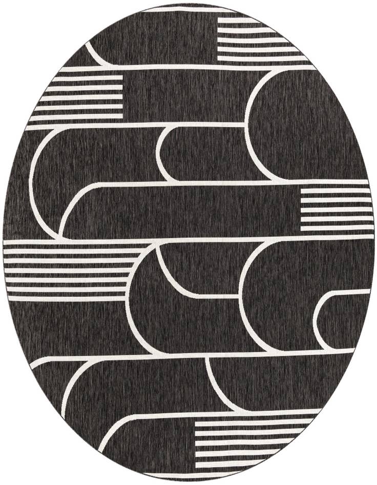 Detail image of 10' x 10' Easy-Clean Modern Indoor / Outdoor Round Rug