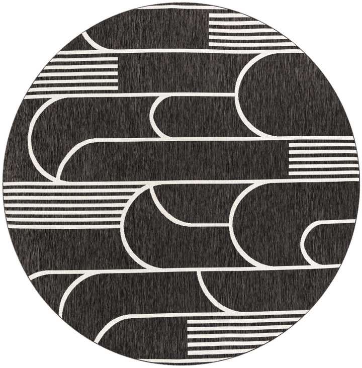 10' x 10' Easy-Clean Modern Indoor / Outdoor Round Rug