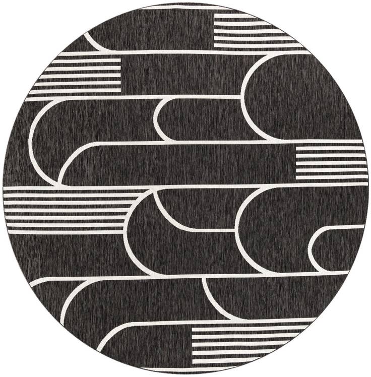 Detail image of 10' x 10' Easy-Clean Modern Indoor / Outdoor Round Rug
