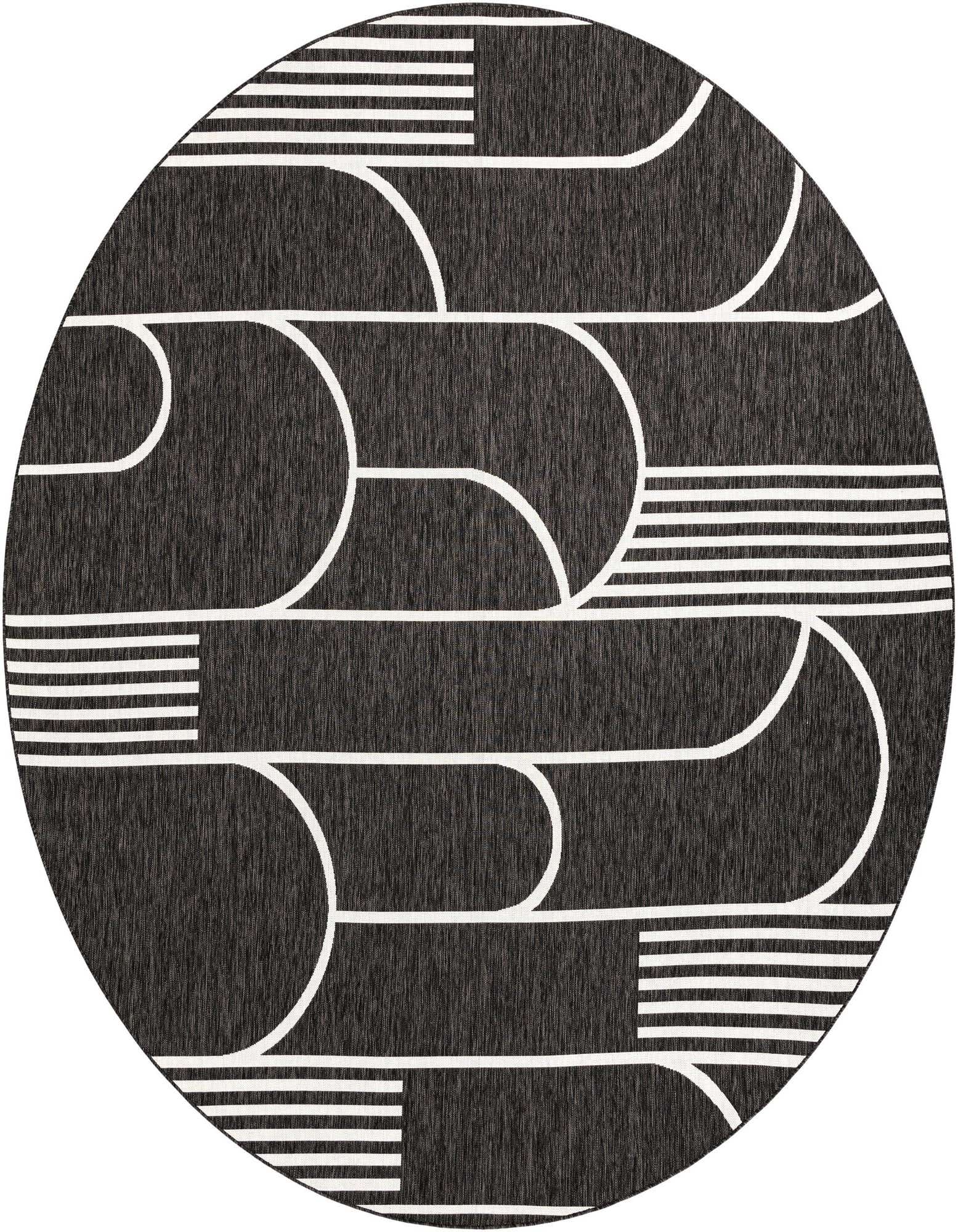12' x 12' Easy-Clean Modern Indoor / Outdoor Round Rug