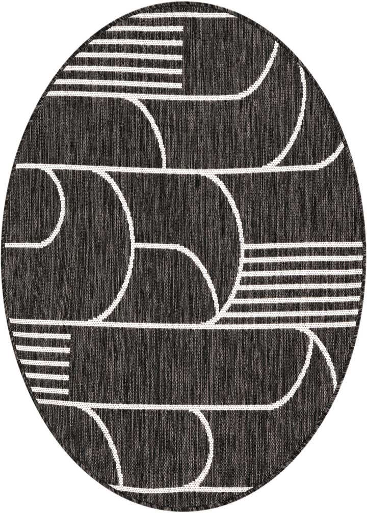3' 1 x 3' 1 Easy-Clean Modern Indoor / Outdoor Round Rug