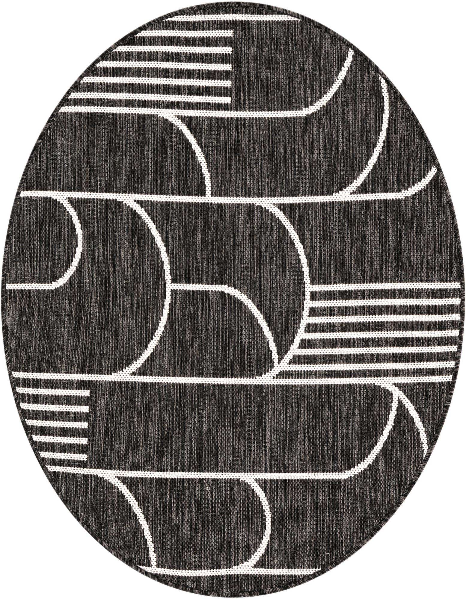 3' 1 x 3' 1 Easy-Clean Modern Indoor / Outdoor Round Rug
