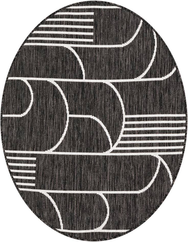 Detail image of 3' 1 x 3' 1 Easy-Clean Modern Indoor / Outdoor Round Rug
