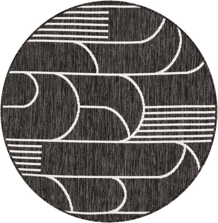 Detail image of 3' 1 x 3' 1 Easy-Clean Modern Indoor / Outdoor Round Rug