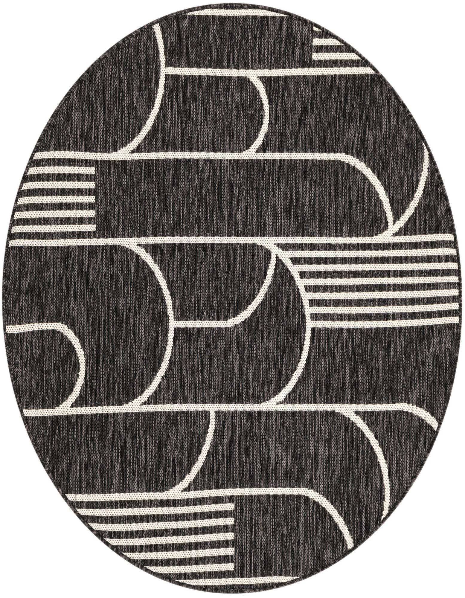 4' x 4' Easy-Clean Modern Indoor / Outdoor Round Rug