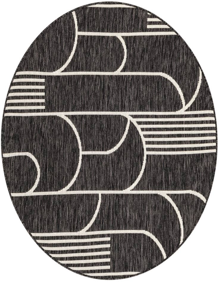 Detail image of 4' x 4' Easy-Clean Modern Indoor / Outdoor Round Rug