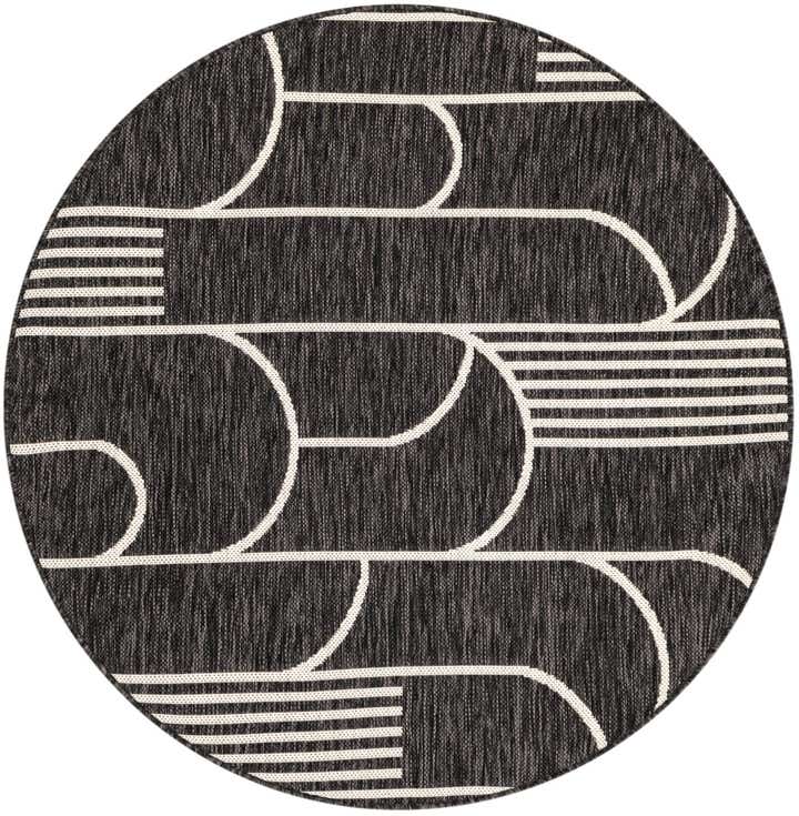 4' x 4' Easy-Clean Modern Indoor / Outdoor Round Rug